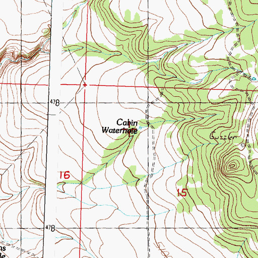 Topographic Map of Cabin Waterhole, OR