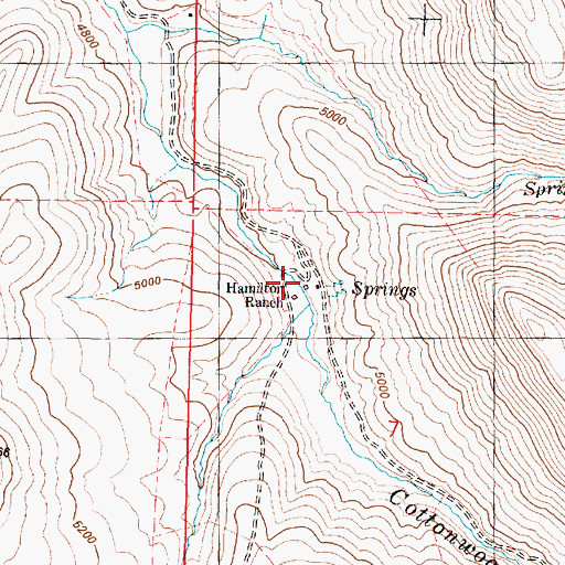 Topographic Map of Hamilton Ranch, OR