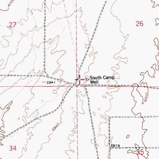 Topographic Map of South Camp Well, AZ