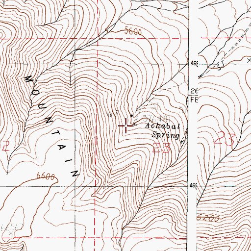 Topographic Map of Achabal Spring, OR