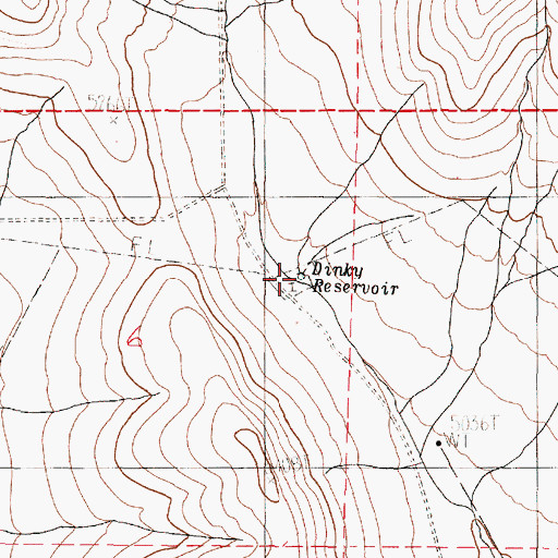 Topographic Map of Dinky Reservoir, OR