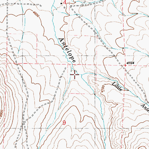 Topographic Map of Little Antelope Creek, OR