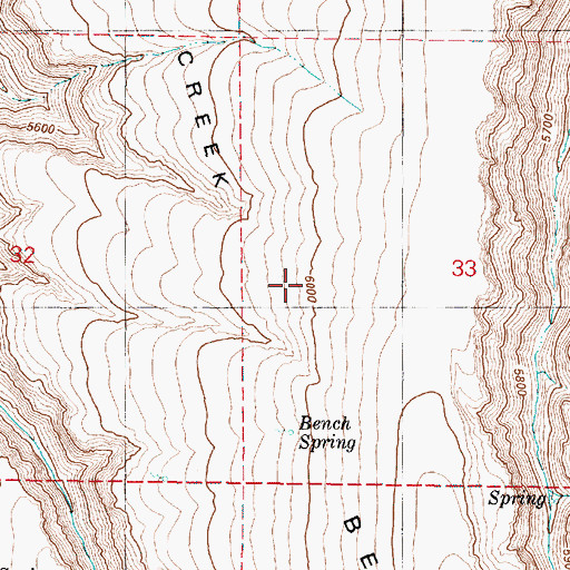Topographic Map of Dry Creek Bench, OR