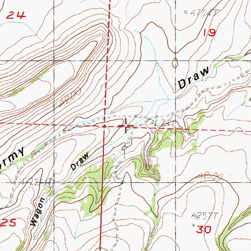 Topographic Map of Wagon Draw, OR