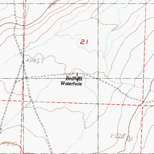 Topographic Map of Brandts Waterhole, OR