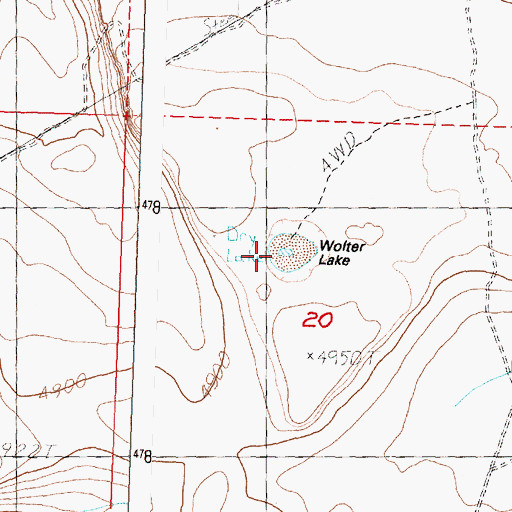 Topographic Map of Wolter Lake, OR
