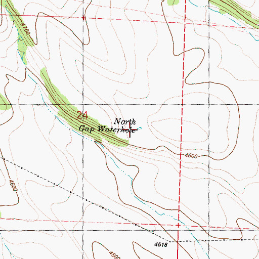 Topographic Map of North Gap Waterhole, OR