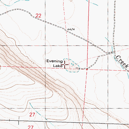 Topographic Map of Evening Lake, OR