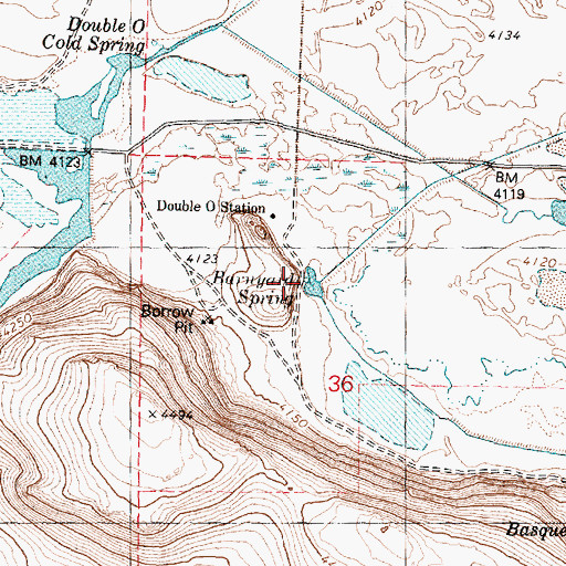 Topographic Map of Barnyard Spring, OR