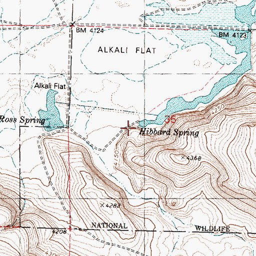 Topographic Map of Hibbard Spring, OR