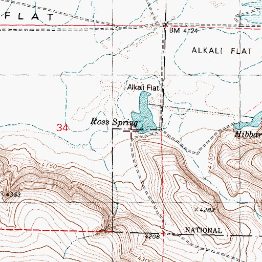 Topographic Map of Ross Spring, OR