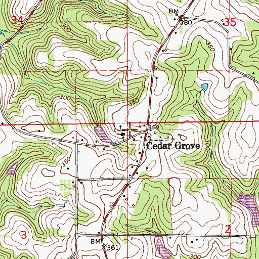 Topographic Map of Cedar Grove, AL
