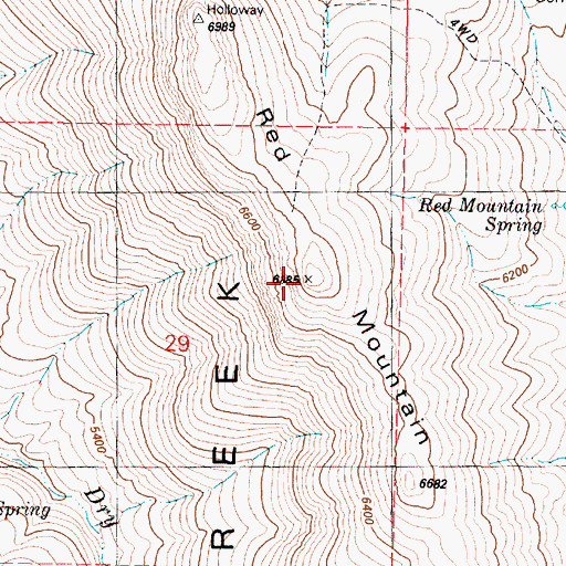 Topographic Map of Red Mountain, OR