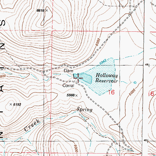 Topographic Map of Oriana Reservoir, OR