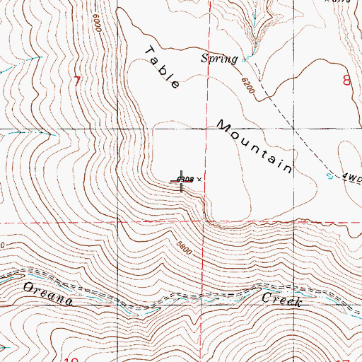 Topographic Map of Table Mountain, OR
