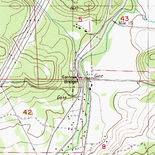 Topographic Map of Earnest Bridge, OR