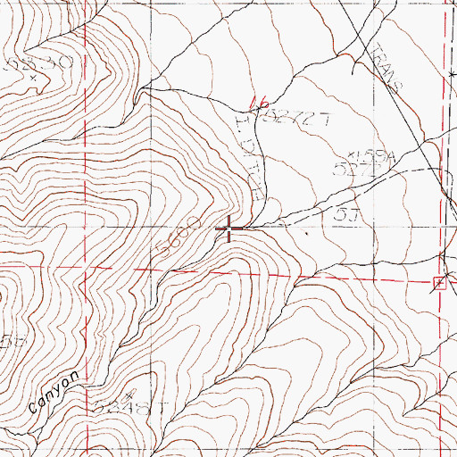 Topographic Map of Trail Canyon, OR