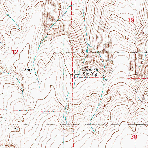 Topographic Map of Cherry Spring, OR