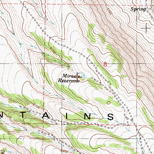 Topographic Map of Miracle Reservoir, OR