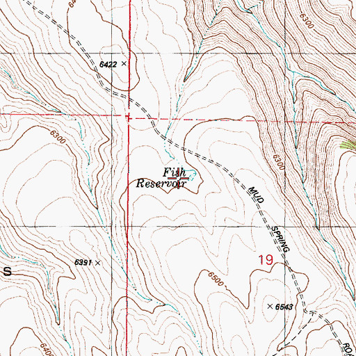 Topographic Map of Fish Reservoir, OR