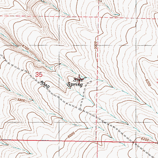 Topographic Map of Side Spring, OR