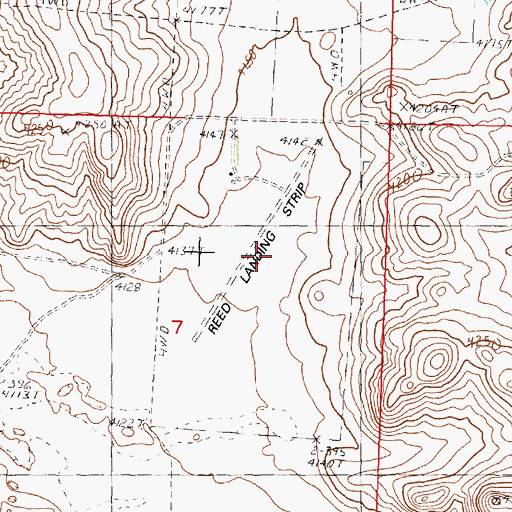 Topographic Map of Reed Landing Strip (historical), OR