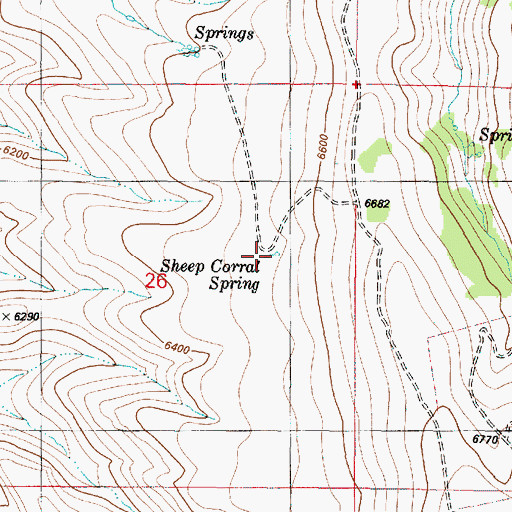 Topographic Map of Sheep Corral Spring, OR