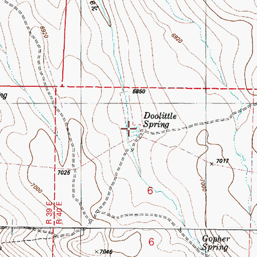 Topographic Map of Doolittle Spring, OR