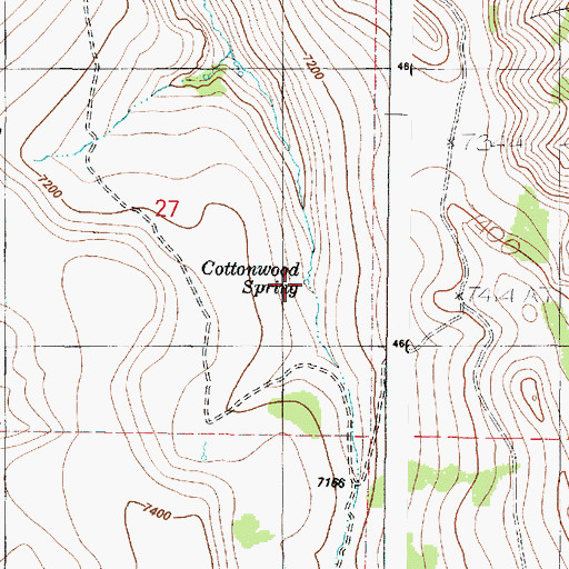 Topographic Map of Cottonwood Spring, OR