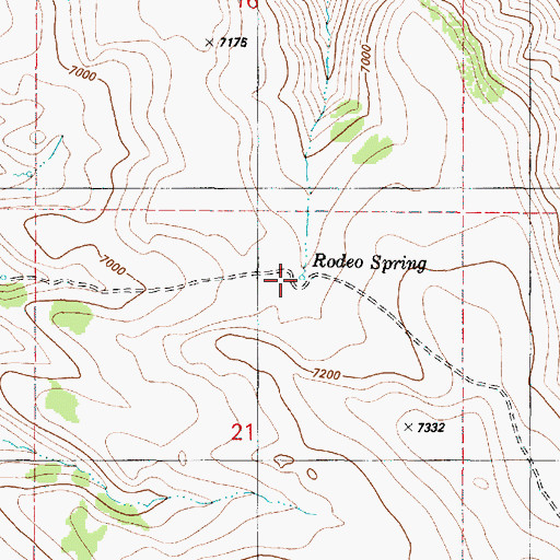 Topographic Map of Rodeo Spring, OR