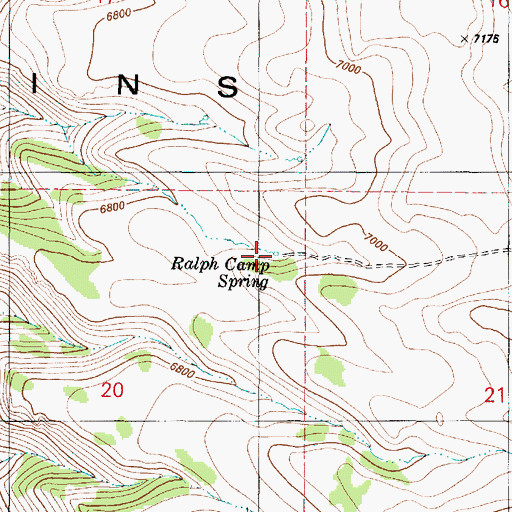 Topographic Map of Ralph Camp Spring, OR
