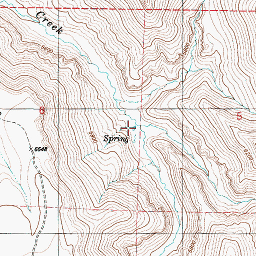 Topographic Map of Cottonwood Creek, OR