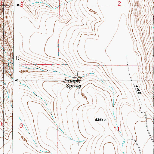 Topographic Map of Juniper Spring, OR