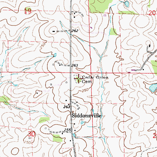 Topographic Map of Cedar Grove Cemetery, AL
