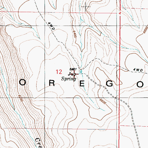 Topographic Map of Jug Spring, OR
