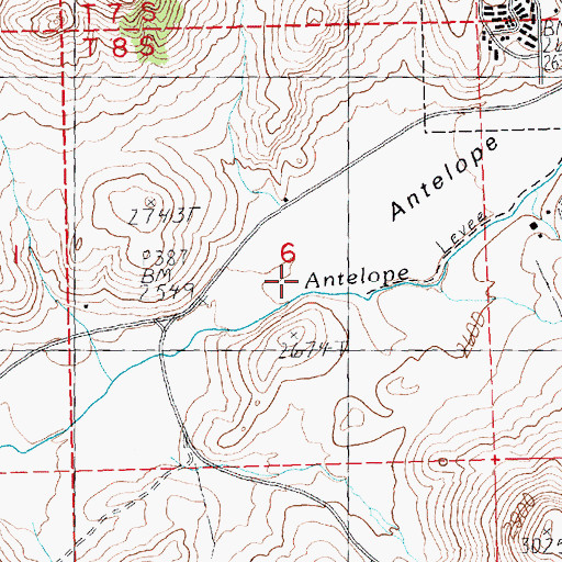 Topographic Map of Antelope Valley, OR