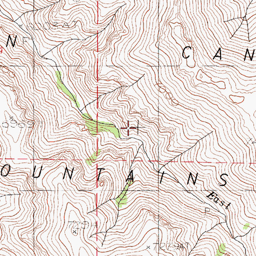 Topographic Map of Oregon Canyon Mountains, OR