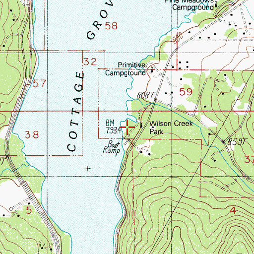 Topographic Map of Wilson Creek Park, OR