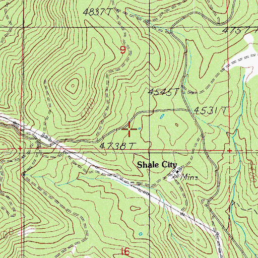 Topographic Map of Shale City Reservoirs, OR