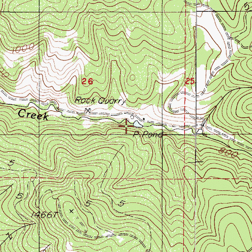 Topographic Map of Price Creek Reservoir, OR