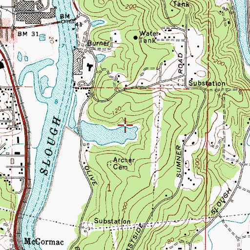Topographic Map of Archie Gulch, OR