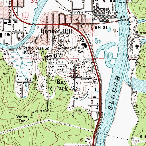 Topographic Map of Colliver Springs, OR