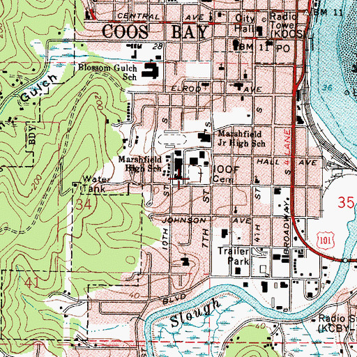 Topographic Map of Independent Order of Odd Fellows Cemetery, OR