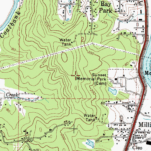 Topographic Map of Belfast Mine, OR