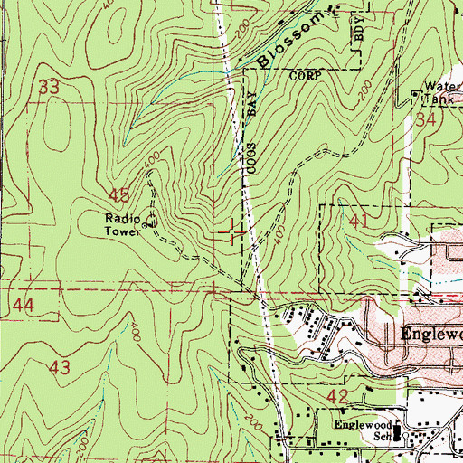 Topographic Map of Englewood Mine, OR