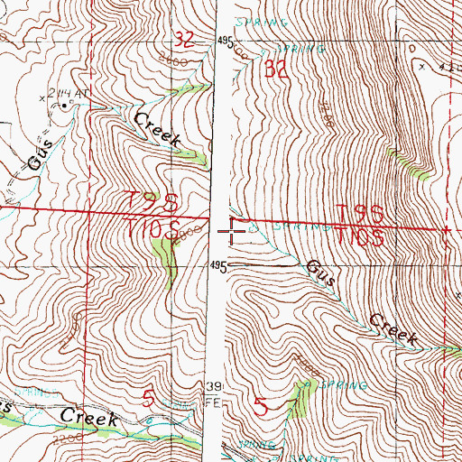 Topographic Map of Junction Springs, OR