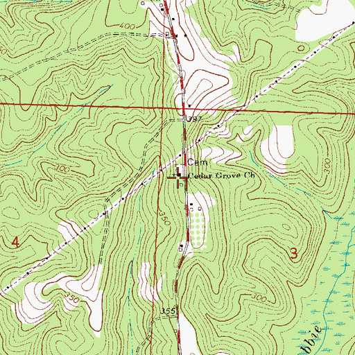 Topographic Map of Cedar Grove Church, AL