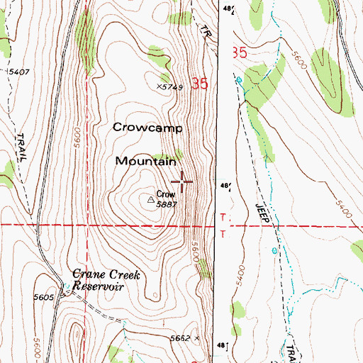 Topographic Map of Crowcamp Hills, OR