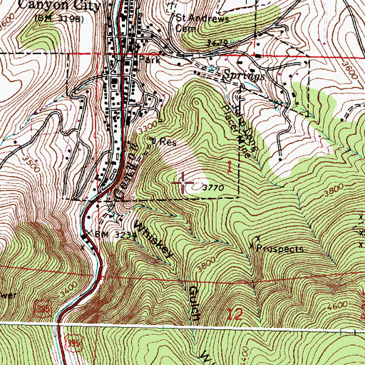 Topographic Map of Rebel Hill, OR