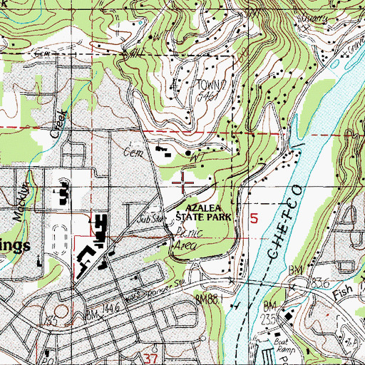 Topographic Map of Azalea City Park, OR